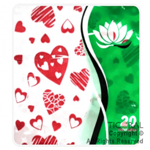 SERVILLETA CORAZONES ROJOS 33X33 x 20